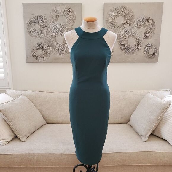 Bardot Elsy Open Back Midi Dress size Small in Green - Picture 2 of 12